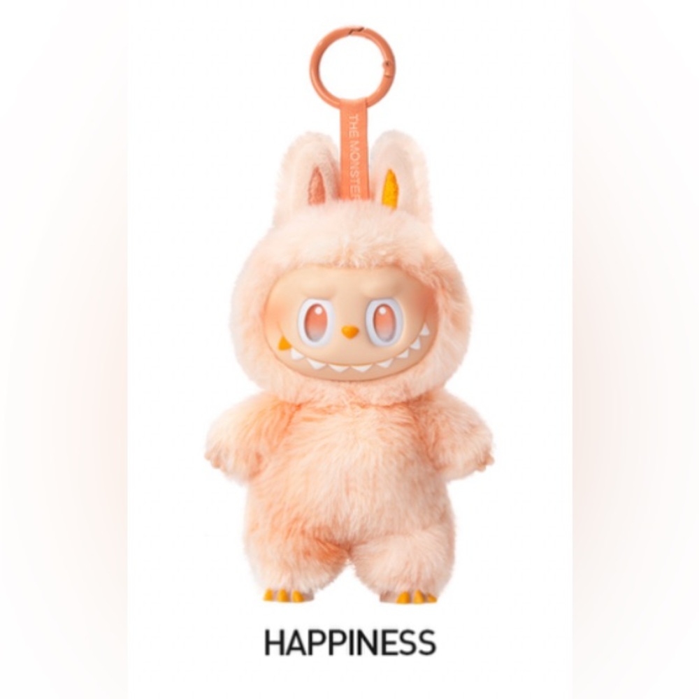 NIB Authentic Pop Mart Big Into Energy Happiness Peach Labubu Vinyl Pendant